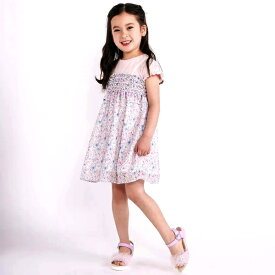 【夏物バーゲン 50】 SLAP SLIP スラップスリップ 半袖ワンピース（ピンク）花柄シフォン 1801-73550 80～130cm メール便(送料全国330円）対応】