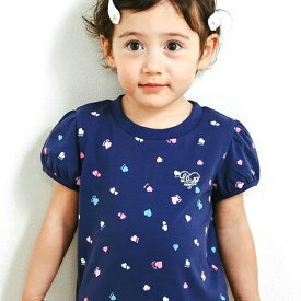 【夏物バーゲン】 SLAP SLIP スラップスリップ 半袖Tシャツ（ネイビー）ハートプリント 1815-79528 90～130cm メール便(送料全国220円）対応】