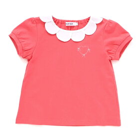 【夏物バーゲン 50】 SLAP SLIP スラップスリップ 半袖Tシャツ（ピンク）スカラップ襟 1815-73241 90～130cm メール便(送料全国220円）対応】