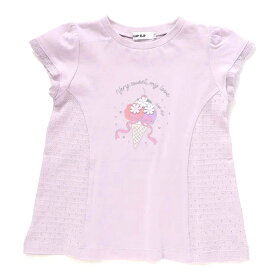 【夏物バーゲン】 SLAP SLIP スラップスリップ 半袖Tシャツ（パープル）ソフトクリームプリント 1815-73263 90～130cm メール便(送料全国220円）対応】