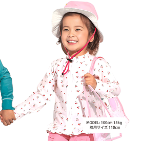 SLAP SLIP スラップスリップ ラッシュガード (ピンク) チェリー柄 1814-53013 90～130cm 【メール便(送料全国220円）対応】