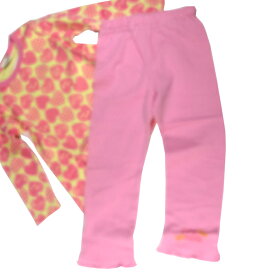 SLAP SLIP スラップ スリップ 長袖パジャマ（ピンク）総ハートプリント 1842-56017 80～130cm 【メール便(送料全国220円）対応】