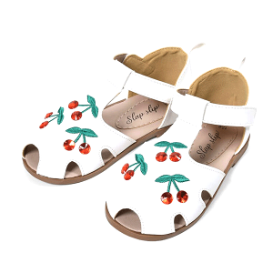 SLAP SLIP スラップスリップ サンダル (ホワイト)チェリーモチーフ付 1820-53010 14〜18cm【送料500円(沖縄・北海道除く)】