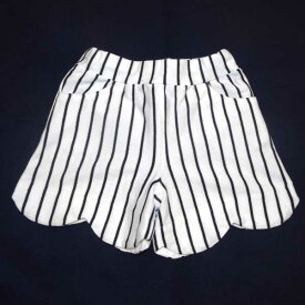 【夏物バーゲン 50】 SLAP SLIP スラップスリップ ストライプ柄 スカラップ ショートパンツ (ホワイト) 1810-82617 100-130cm 【送料無料(メール便のみ対応)】