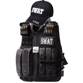 【あす楽翌日配達対応】SWAT コスプレ SWAT ベスト USJ コスプレ ホラーナイト タクティカルベスト キャップ セット