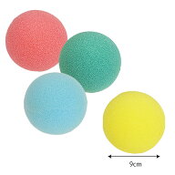 スポンジボール9cm 4個セット玩具　おもちゃ　子供用キッズ　ボール　ウレタンスポンジ