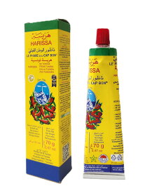 唐辛子ペースト　ハリサ　チューブ入り 70g Harissa (Cap Bon, Tunisia)ハリッサ　アリサ　アリッサ　チュニジア料理　モロッコ料理　マグレブ　北アフリカ　お土産　みやげ　調味料　チューブ　万博　EXPO2025　チュニジアパビリオン　地中海　チリペースト