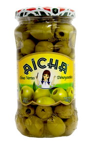 �����b�R�Y�O���[���I���[�u�i�픲���j350g (���e�� 160g) Green Olive Pitted / Olive Verte Denoyautee (Aicha, Morocco) �O�؁@���܂݁@���C���̃A�e�@�e�[�u���I���[�u