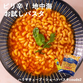 《1000円ポッキリ！送料無料》ピリ辛！地中海お試しパスタセット（ハリサチューブ / 70g + ショートパスタ coude 2 / 500g） Mediterranean Pasta Set　セット　お試し　アリッサ　ハリッサ　マカロニ　チュニジア　地中海　楽天スーパーSALE セール 調味料