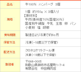 (無添加)牛肉100%ジューシーハンバーグ!【150g×3個】美味しいさに秘密アリ!手作り無添加のお惣菜(冷凍食品)ハンバーグ(humburg)ギフト(お中元/お歳暮/御歳暮)対応和歌山県産牛肉ハンバーグ