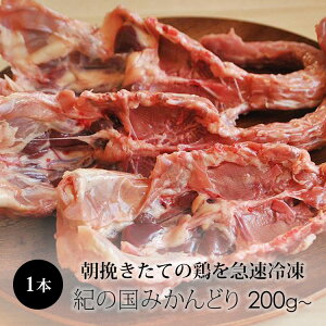 国産 鶏肉 紀の国みかんどり ガラ 1本約200g〜220g 【冷凍】 国産の鶏がら 鶏ガラ だし用 みかん鶏