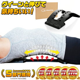 【6月4日20時～20%OFF！】＼柔道整復師推薦／ 背中 ストレッチ バックストレッチャー 背筋 背骨 腰 伸ばす ツボ押し 猫背 ストレッチ器具 マッサージ マッサージ器 マッサージ機 牽引 腰痛 健康グッズ 父の日 プレゼント 健康器具 リラックス 解消 誕生日