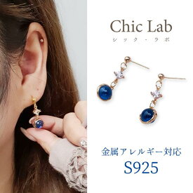 【今すぐ使える5％OFFクーポン】≪選べる福袋対象≫ピアス シルバー925 金属アレルギー対応 デート モチーフ デザイン 青 ブルー 可愛い 宇宙 シンプル きれいめ レディース アクセサリー 金アレ イヤリング 両耳用 ぶら下がり 痛くない 春 冬