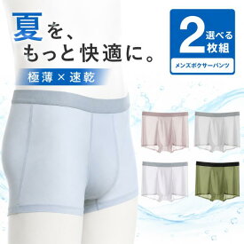 ＼本日PT5倍／★≪選べる2枚セット≫世界累計100万枚突破★涼しい メンズ パンツ 抗菌 極薄 冷却 大きいサイズ シームレス ボクサーパンツ 4色カラー インナー下着 シンプル 肌着 シースルー 透け感 黒 グレー ブルー パープル ポイント消化 普段使い
