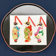 ステンドグラス 風 ブックマーカー 【 舞妓 】( 桃色 / 濃桃 / 水色 / 赤 ) しおり 金属 ゴールド maiko …