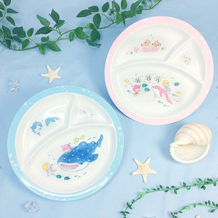 楽天市場 ランチプレート 丸 海 メラミン 食器 スプーン 割れにくい 丈夫 軽い イラスト 花柄 カトラリー ラウンド 丸型 お子様ランチ 仕切り皿 キッズ イルカ ジンベエザメ 智光 Chico Store