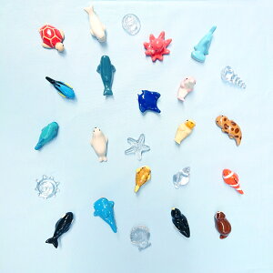 陶器 箸置き 【 海 】 陶器 箸置き 海 動物 水族館 動物園 丸洗い OK ハンドペイント ディスプレイ グッズ はしおき 置物 ジンベエ イルカ クマノミ マンタ ペンギン カワウソ シャチ カピバラ