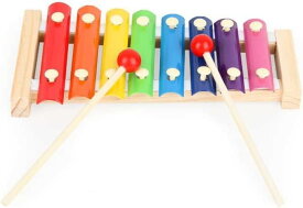 鉄琴 8音 木製マレット付き 子供のパーカッション 知育玩具 おもちゃ 音楽ギフト