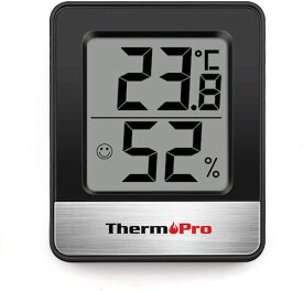 【ポイント2倍_9日迄】温度計 湿度計室内 小さい温湿度計デジタル 見やすい ブラック