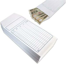 現金封筒　50枚入　節約　貯金に役立つ書き込める封筒　120x215+42mm　ホワイト