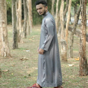 jpq i jMen's Short Sleeve Zeintin Shirt Casual Robe Muslim Stand Collar Long Sleeve Solid Long Sleeve Jubba Robe Shirt Long Sleeve Men's WhiteJt^ CX @ ߑ Y q ߕ  zCg