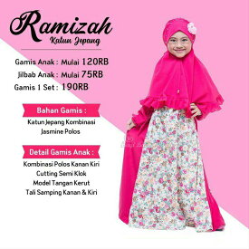 子供用ムスリムロングドレスRAMIZAH DRESS KIDS （MUSLIM DRESS KIDS)ヒジャブ イスラム教 宗教 民族衣装 キッズ ジュニア 女の子 女子 子ども こども 子供 ピンク 白 ホワイト ブラック 黒 オレンジ おしゃれ 可愛い かわいい 礼拝 服