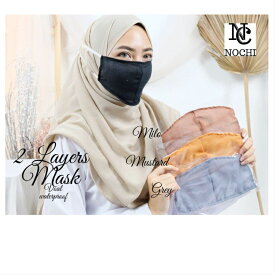 MASK ON HIJAB 03 レディース マスク 水着マスク 洗える 布マスク 大きいマスク 洗えるマスク おしゃれ 水着素材 伸縮 女性 大人 選べる2タイプ ネイビー