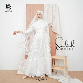 WEDDING DRESS/MUSLIMAH WEDDING DRESS SET/SAIDAH WEDDING DRESS ムスリム ウェディングドレス フルセット 純白 美しい 華麗 シルキー 衣装 正装 結婚 結婚式 お嫁様