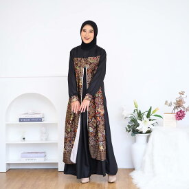 ムスリムロングドレス(ヒジャブ別売) Nusantara Abaya Batik Woman Dress Muslim Long Maxi Brief Style Abaya Indonesia ドレス エレガント バティック 女性 礼拝 礼拝服 ムスリム イスラム教 宗教 民族衣装 高級感