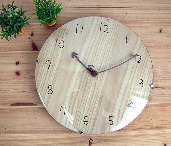 掛け時計 ハンドメイド 300ウッド矢印木製掛け時計 振り子時計 壁掛け時計 おしゃれ 時間指定不可 韓国 インテリア 北欧 メイルオーダー 時計 掛時計