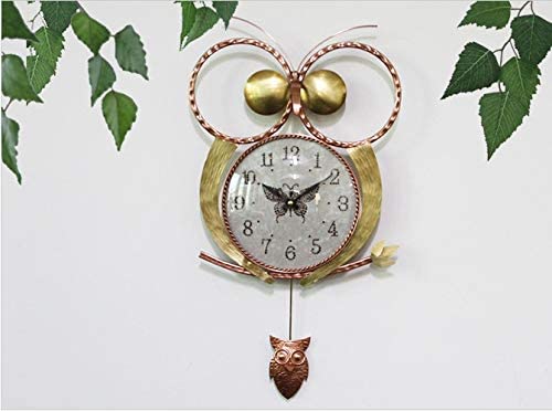 純銅製掛け時計フクロウ ブロンズ HBC-311電波時計