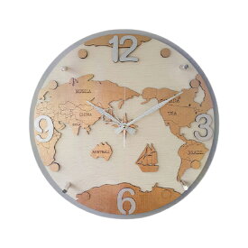 電波掛時計 地球儀掛け時計-white 壁掛け時計 おしゃれ 掛時計 北欧 時計 インテリア