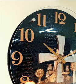 電波掛時計 風車掛け時計-black 壁掛け時計 おしゃれ 掛時計 北欧 時計 インテリア