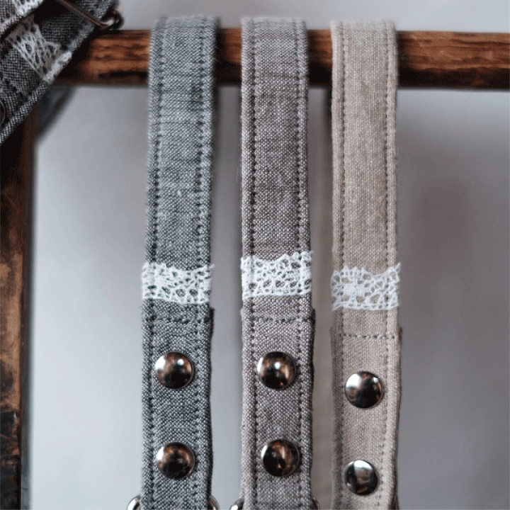 楽天市場】2.5cm幅カラー 犬用首輪 Linen×Laceシリーズ 犬首輪