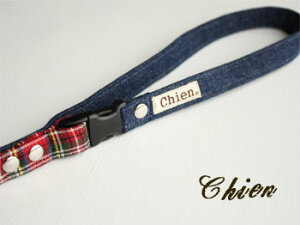 【オプション】2cm幅リード持ち手デニムバックルオプション(ご注文頂いたリードの持ち手をデニム生地で+バックルパーツを付けて製作します)