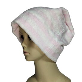 タオルのケア帽子 ネコ耳 ねこ耳帽子 軽くてふわっふわ 軽ふわ 綿100％ ベビーピンク ライトベージュ 医療用ケア帽子