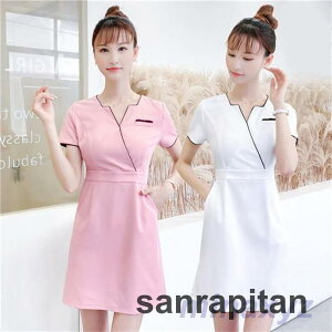 ユニフォーム レディース ワンピース エステ サロン通勤 女性 制服 おしゃれ 半袖 エステ ネイル 美容 サロン 歯科衛生士 可愛い おしゃれ