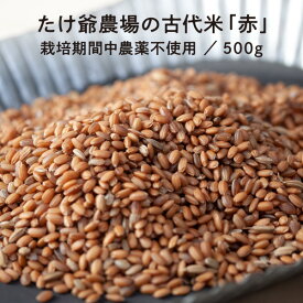 たけ爺農場の古代米「赤」 500g 栽培期間中農薬不使用 国産 国内産 自然食品 メール便 送料無料