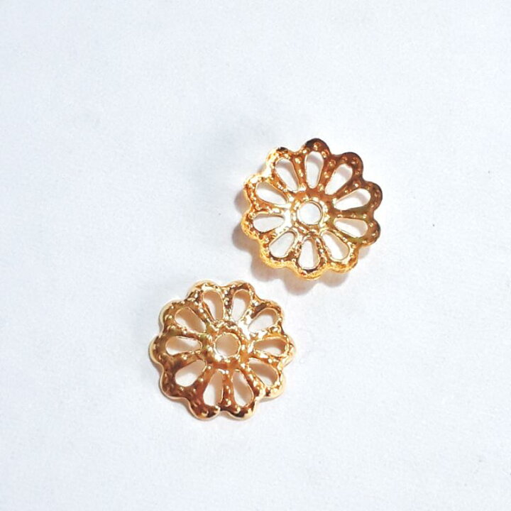 楽天市場】30%OFF// 【 100個 9mm 】 花形 ビーズキャップ 座金 