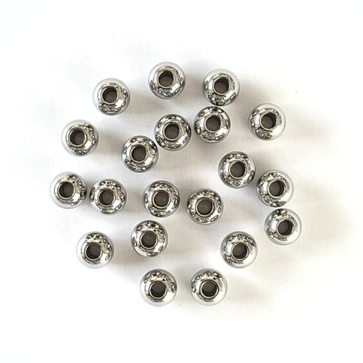 楽天市場】30%OFF// シルバー ステンレス メタルビーズ 【6個 8mm 穴 