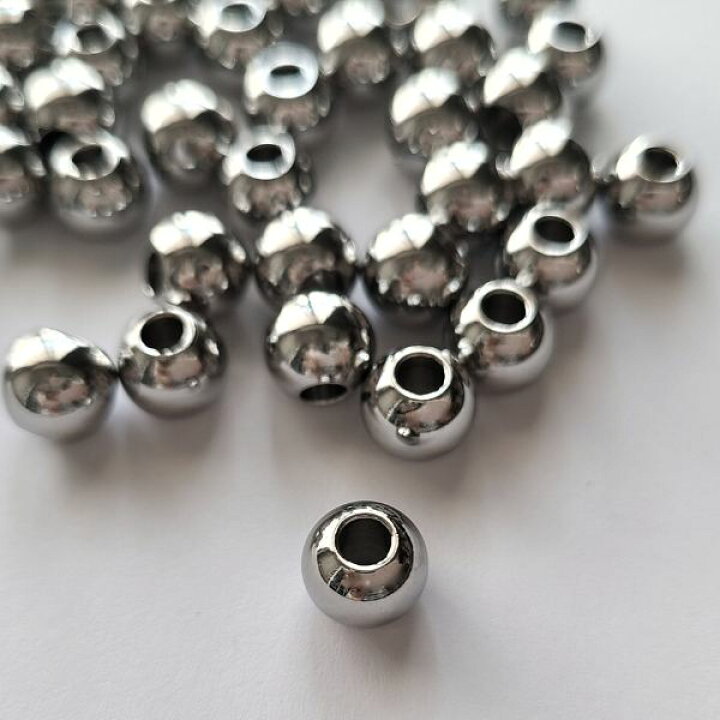 楽天市場】30%OFF// シルバー ステンレス メタルビーズ 【6個 8mm 穴 