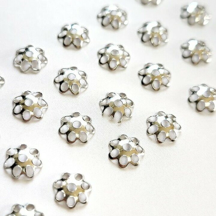 楽天市場】【 200個 6mm 座金 】 花形 ビーズキャップ 座金 ゴールド 