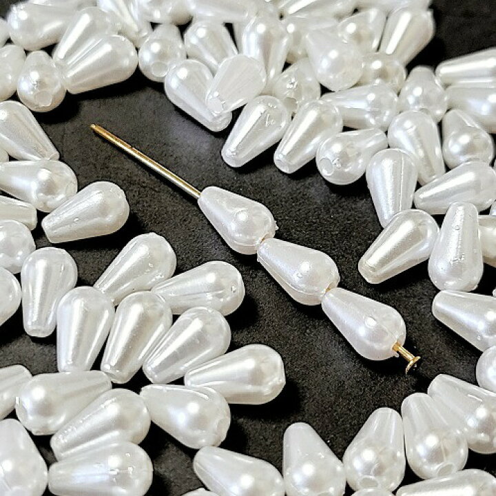 楽天市場】【10mm 100粒】 パール ビーズ 雫 アクリルドロップ 