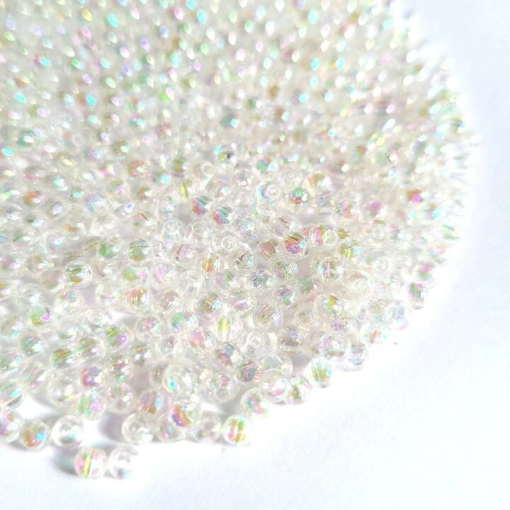 楽天市場】【10g / 3mm 】アクリルAB ラウンド オーロラ クリアシード 