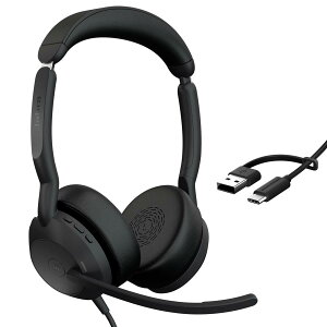 Jabra �w�b�h�Z�b�g Evolve2 50 UC Stereo �L�� USB-C/A ���� �}�C�N�t �m�C�Y�L�����Z�����O ��c�p