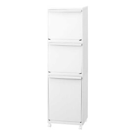 天馬(Tenma) 多段分別ごみ箱 ホワイトラッシュ ポリプロピレン 幅35×奥行27×高さ116cm 55L(15L×2段・25L×1段) WR-3531