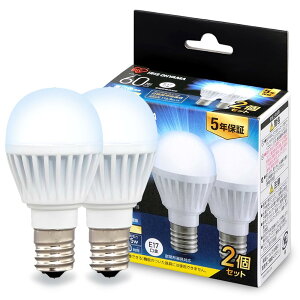 �yE17�z�A�C���X�I�[���} LED�d�� �����F 60W�`���� �������a17mm �L�z�� 2�p�b�N 760? �����Ή� LDA7N-G-E17-6T62P