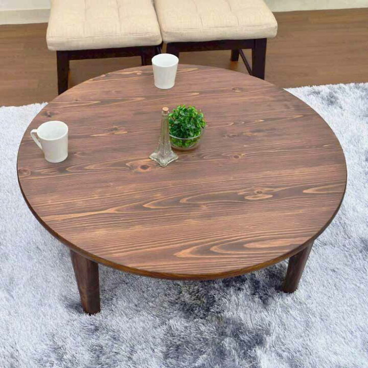 楽天市場】受注生産品 ひのき 座卓 hinoki90-178 選べる5色 円卓 90cm 