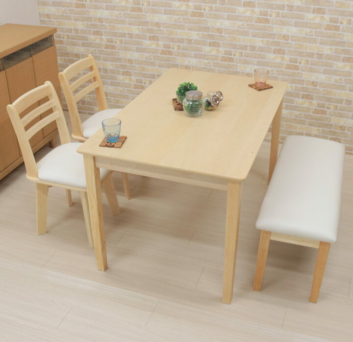 楽天市場】ダイニングテーブルセット 4点 95cmベンチチェア付 幅120cm 