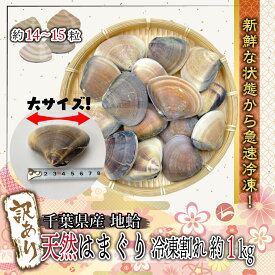 【フードロス削減 訳あり】千葉県産 天然はまぐり(地蛤)1kg以上 1粒60～80gの大粒な貝を生の状態から獲れたて鮮度抜群のまま急速冷凍！ ※冷凍時に貝殻が割れてしまったワケあり品です※